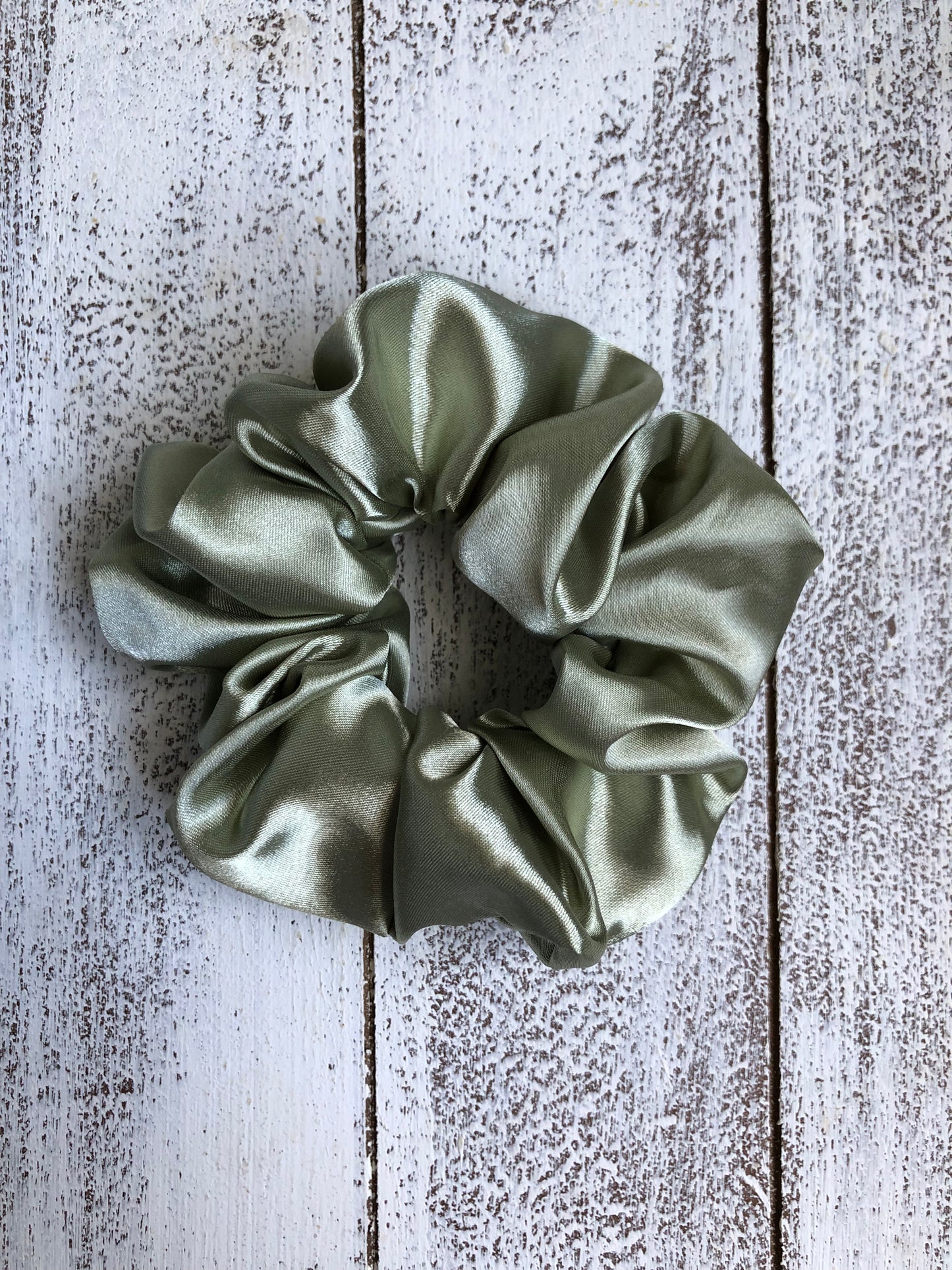 Satin Scrunchie - Sage Green - Wild Revival Organics